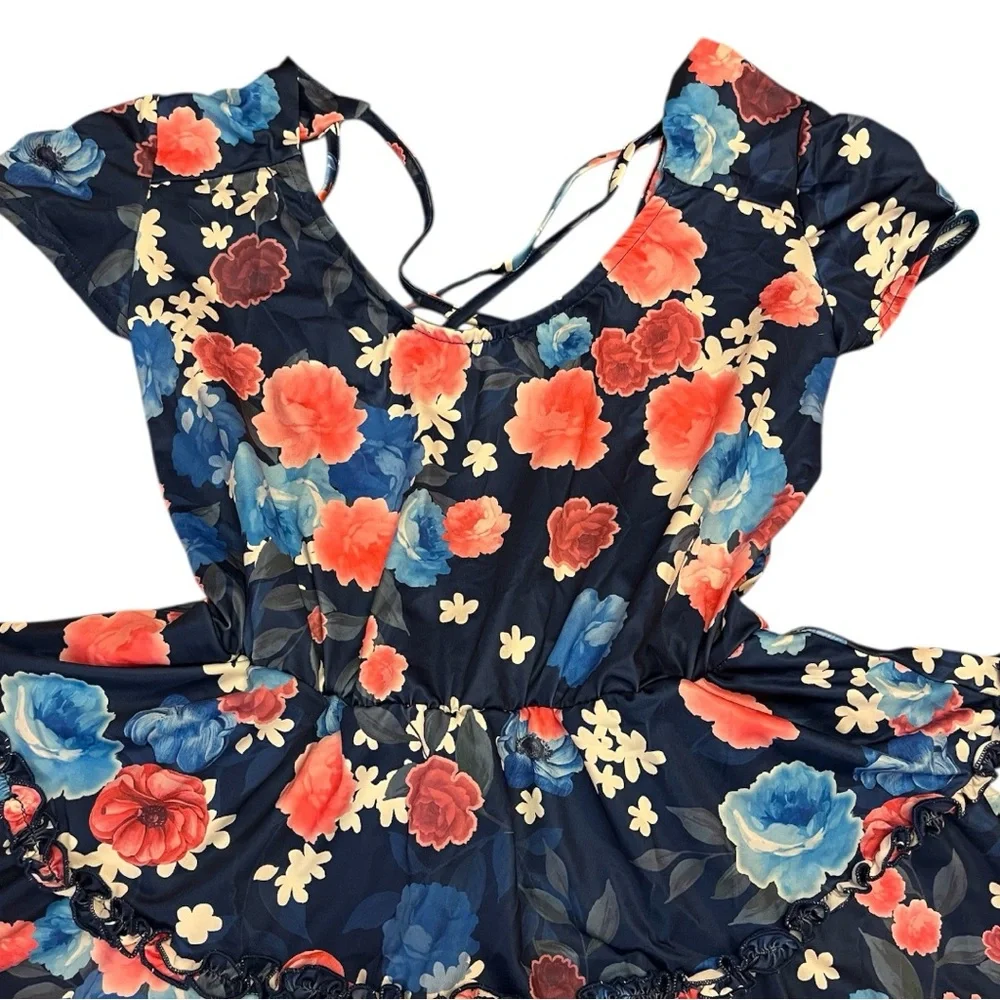 Loragal Floral Ruffle Athletic Dress New with Tags Size M - Picture 2 of 6